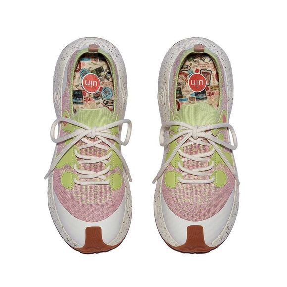 UIN Women's Platform Casual Comfortable Fashion Sneaker (Raspberry Matcha Brava) - Picture 6 of 8